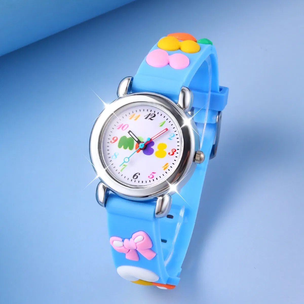 Cute Kids Watch Heart-Shaped Jewelry Blue