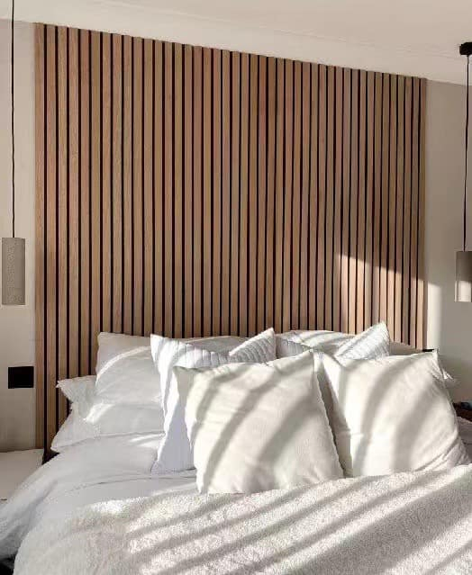 Soundproof Oak Wood Slatted Board Acoustic Wall Panel 3D Wall Panel