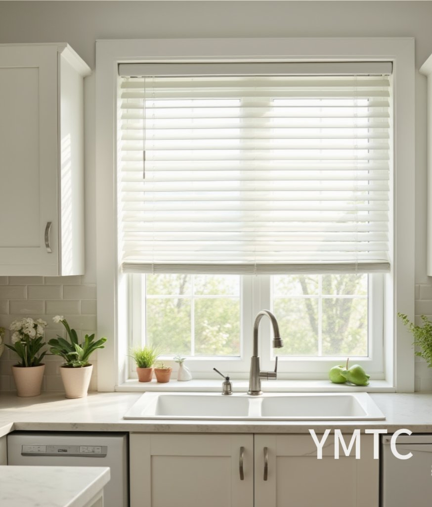 Factory High Quality PVC Faux Wood Horizontal Venetian Blind Window Curtains