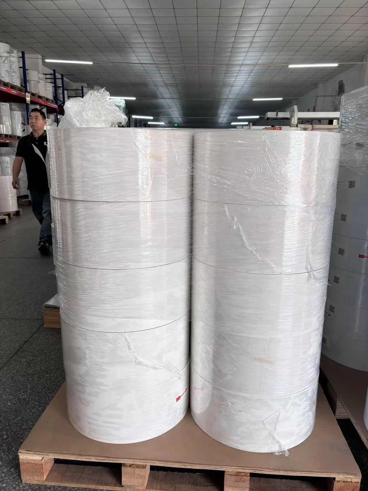 Self-Adhesive 80GSM Semi-Gloss Paper Barcode Jumbo Label Material
