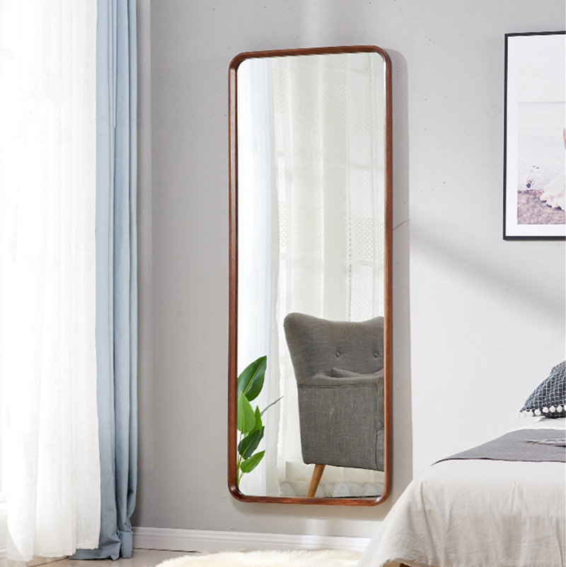 Simple Solid Wood Wall-Mounted Full-Length Mirror