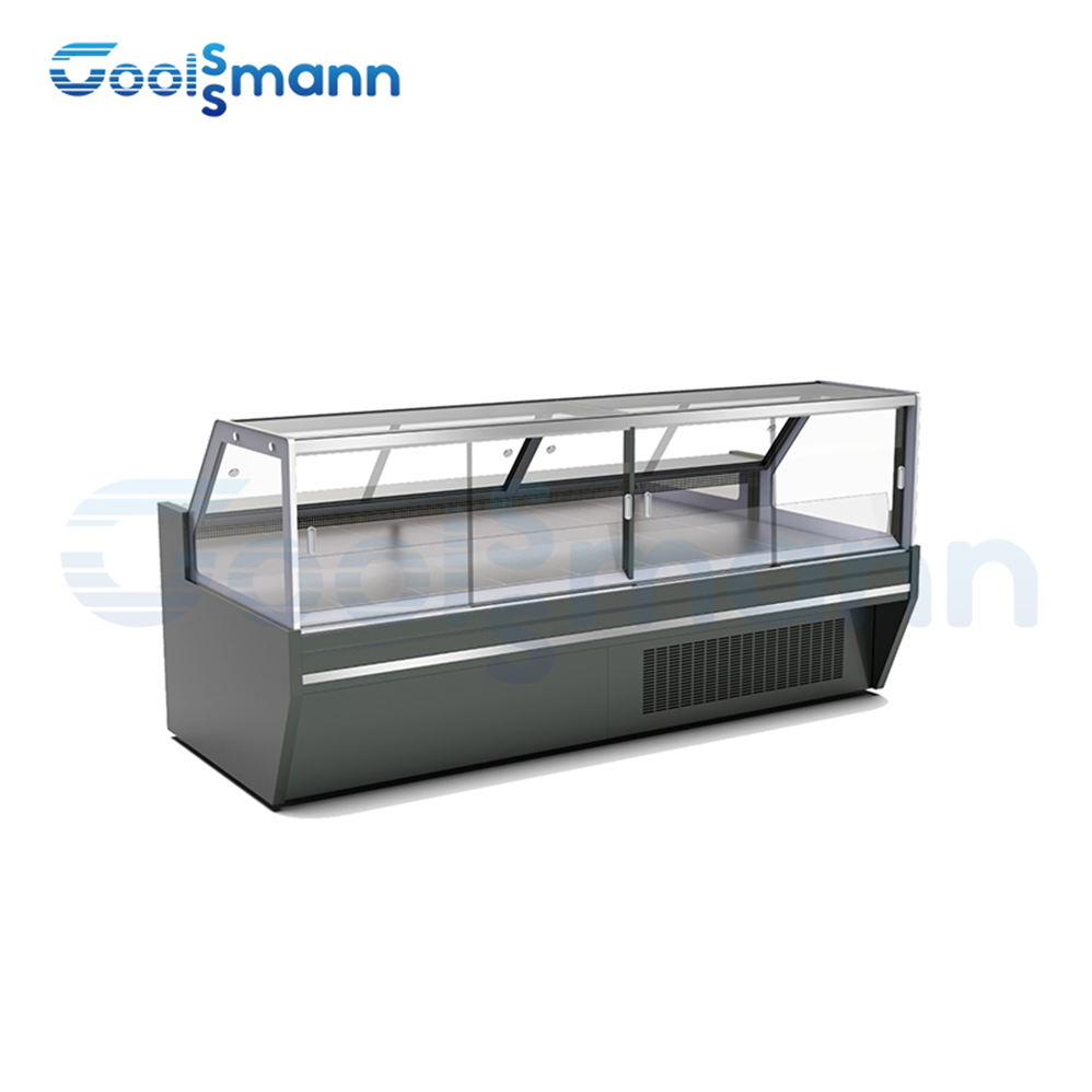 ETL NSF CE Newly Launched Right-Angle Upright Meat Deli Chiller Display Vertical Showcase Cooler Freezer Commercial Meat Chiller Supermarket Fridge Counter