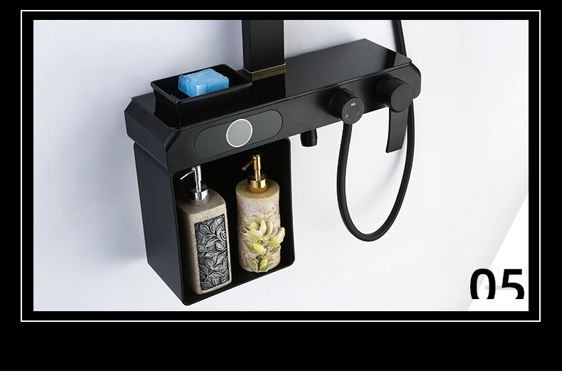 Home Hotel Simply Multi Function Bathroom Faucet Black Rain Shower Set
