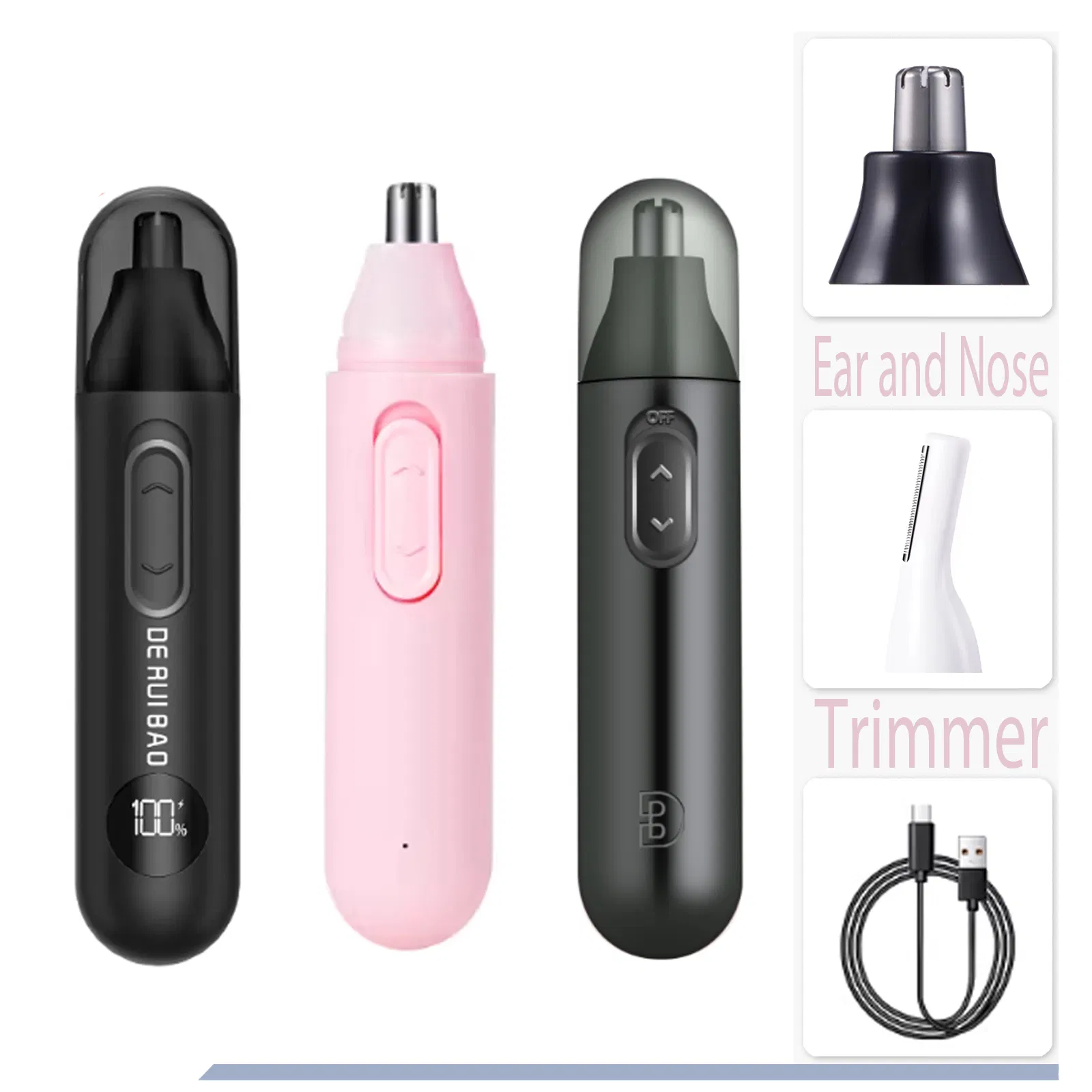 Compact Cylindrical Travel-Ready Nose Hair Trimmer