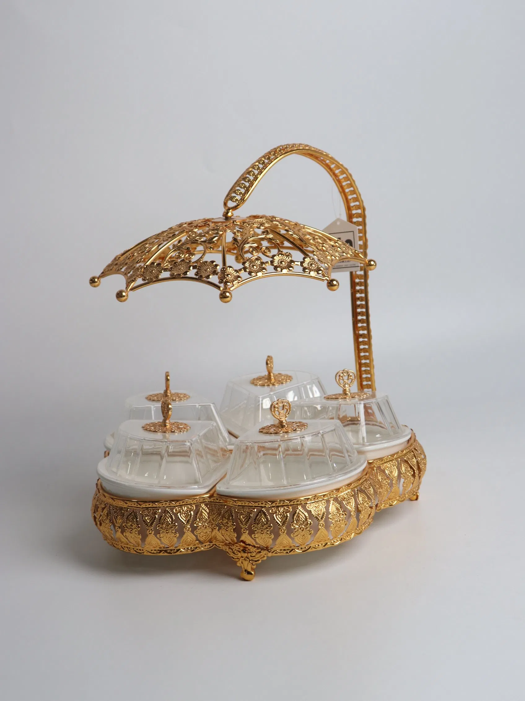 China Wholesale Market Iron Tray with Plastic Bowl Set Candy Tray