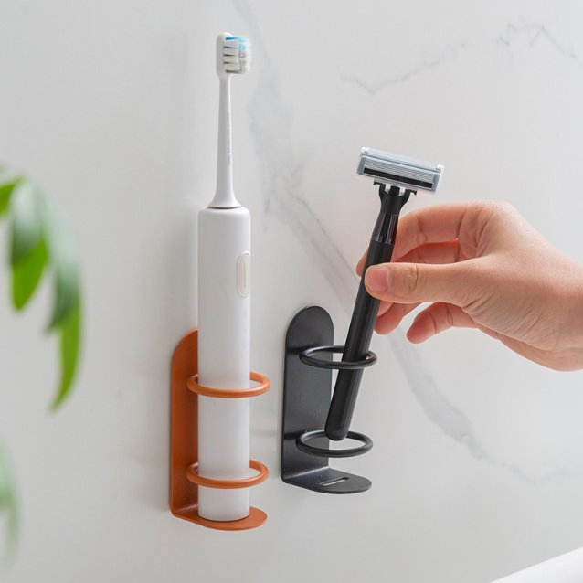 Electric Toothbrush Holder, Wall-Mounted, Minimalist Bathroom Storage Rack for Toiletries