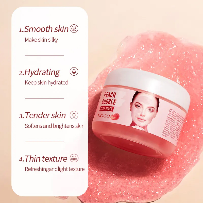 Ditong Peach Bubble Face Mud Mask Pore Purifying Deep Cleaning Bubble Mask