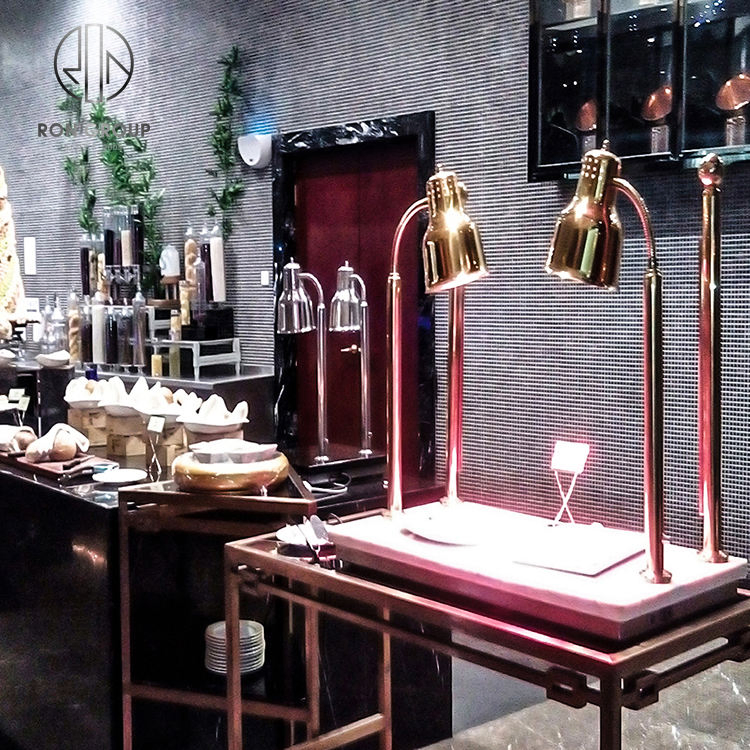 Modern Customized Commercial Buffet Hotel Restaurant Kitchen Equipment High Grade Stainless Steel Food Warmer Lamp