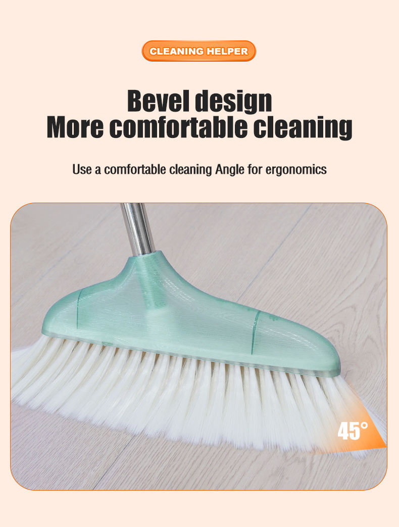 Modern Style New Dustpan Broom with Soft Plastic Handle Durable Stainless Steel Rods and Head Durablepp Material