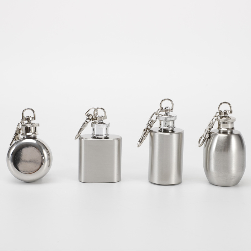 304 Stainless Steel 1oz Portable Flagon Hip Flask Wine Pot with The Hook