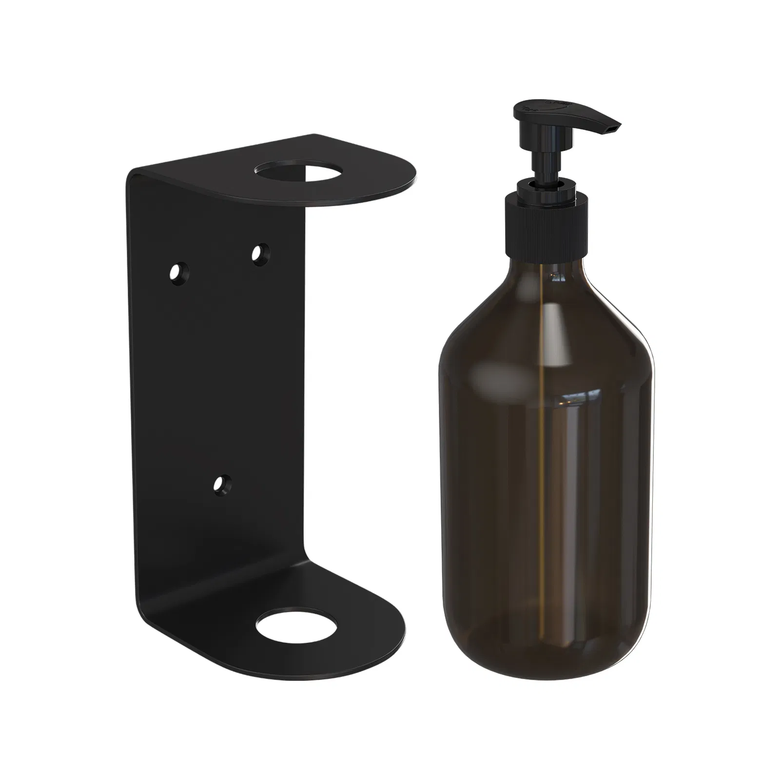 Hotel Refill Invisible 500ml Wall Mounted Bathroom Black Floating Soap Dispenser Holder
