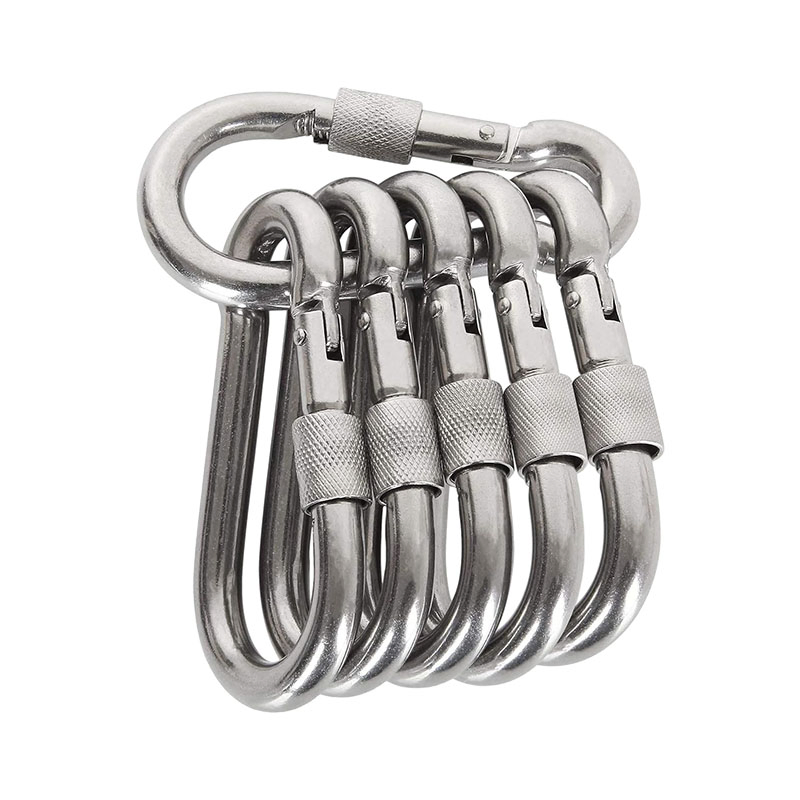 304/316 Stainless Steel M4 M5 M6 M7 M8 M9 M10 M11 M12 M13 M14 Carbine Carabiner Snap Hook with Lock Nut