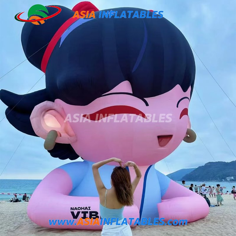Outdoor Giant Nezha Dragon Prince Inflatable Advertising Characters Display with LED Lighting