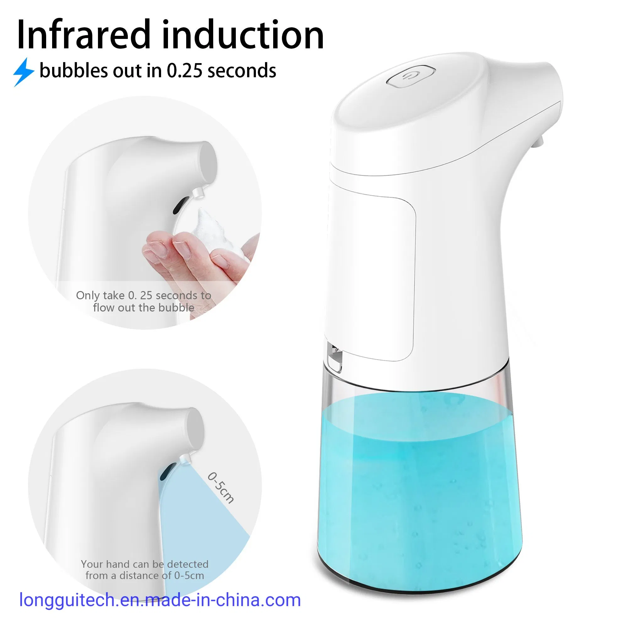 Touchless Automatic Foam Hand Sanitizer Dispenser with Infrared Sensor