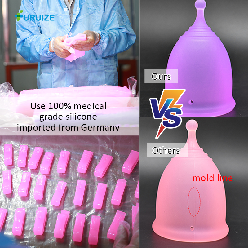 Eco-Friendly Sterilizer Personalizada OEM Reusable Period Cup Copa 100% Medical Silicone Menstrual Cup Set Copa