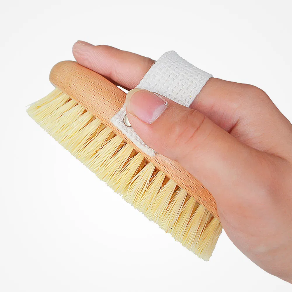 Natural Bristle Dry Wet Wooden Body Clean Pet Scrubber Custom Bamboo Bath Shower Nylon Brush