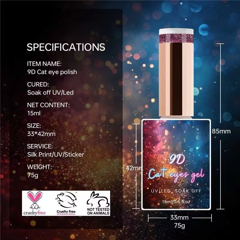 Magnetic Chameleon 9d Cat Gel Nail Polish with Galaxy Shine Effect