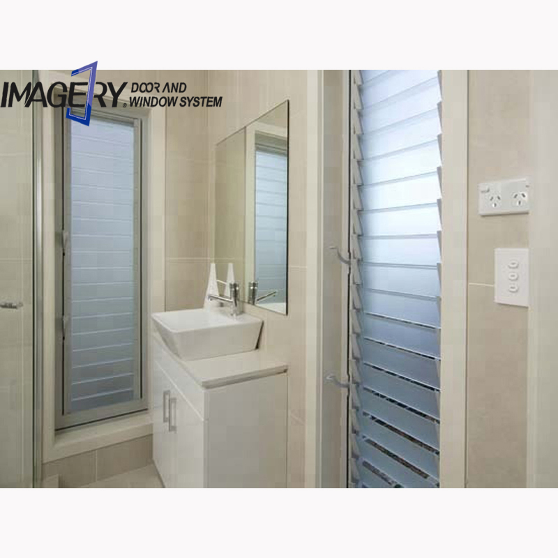 Modern Design Commercial System Aluminum Toughened Glass Louver Window Shutter