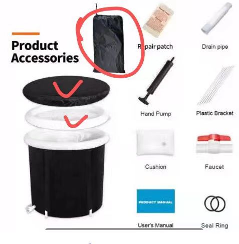 Складная ванна для ледяных ванн PVC