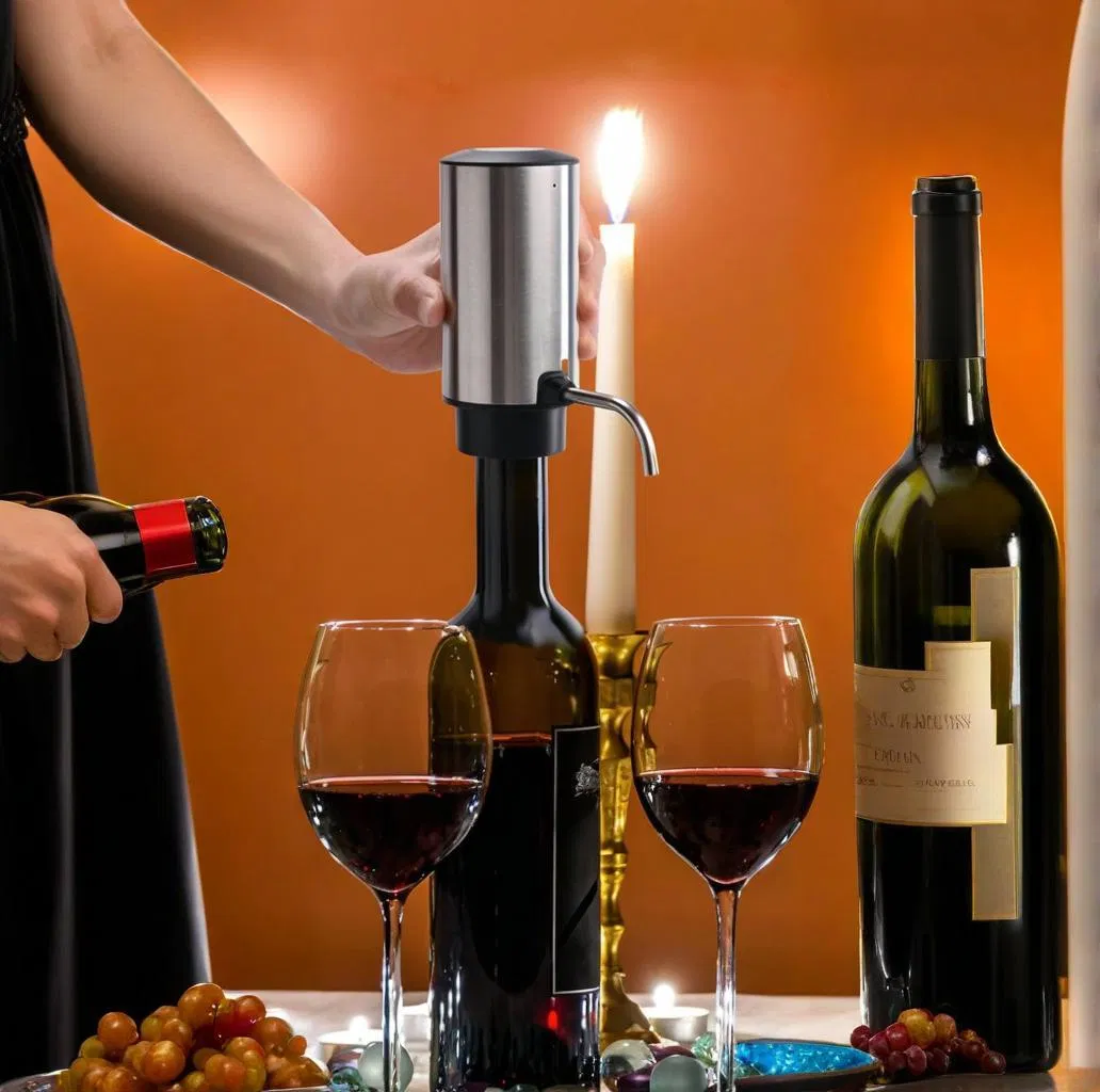 Durable Material Stainless Steel Reusable Rechargeable Electric Wine Aerator Pourer and Stand for Barefoot Cellars Barista Barnard Griffin