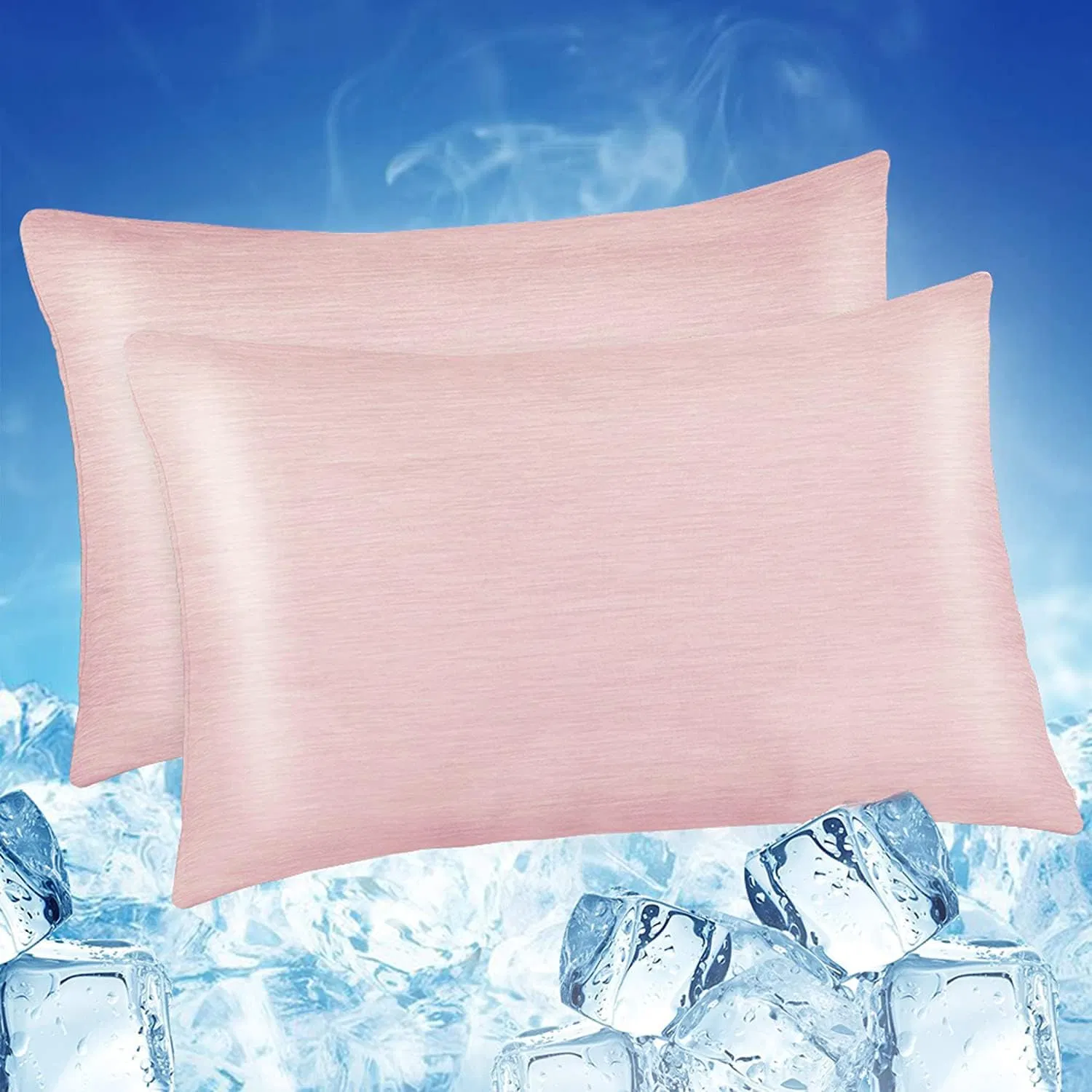 Arc-Chill Summer Cooling Cotton Fiber Anti-Static 2 Pack Envelope Cooling Pillowcases for Home with Double-Side Design