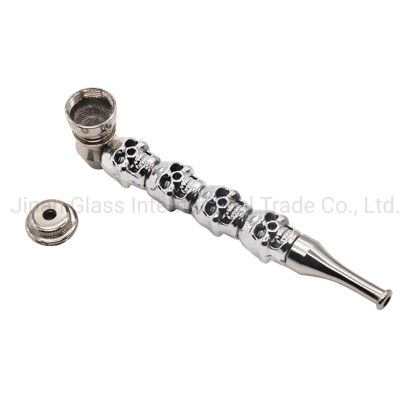 Skull Metal Removable Straight One Hitter Smoking Set