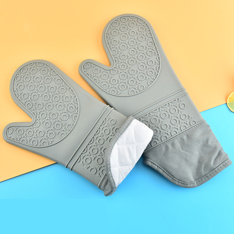 Silicone Oven Mitts and Pot Holders Kitchen Counter Safe Trivet Mats Heavy Duty Cooking Gloves