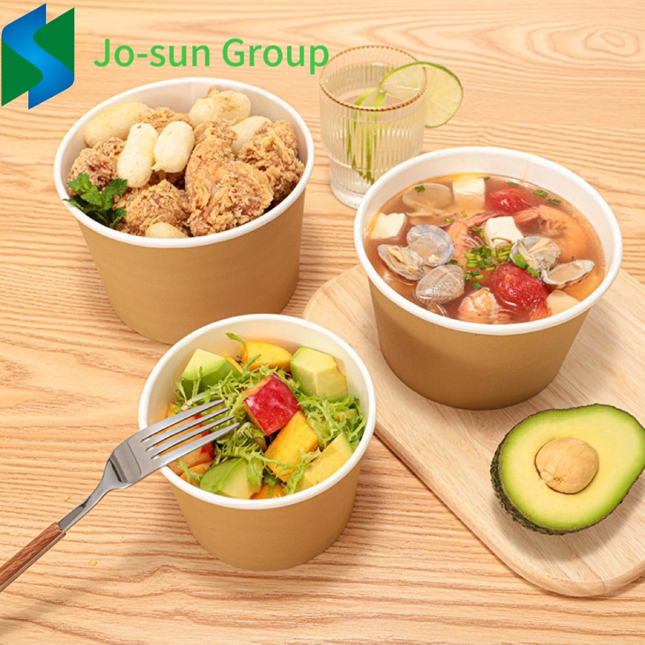 2024 Best-Selling White or Brown Kraft Paper Customized Bowl with Lid