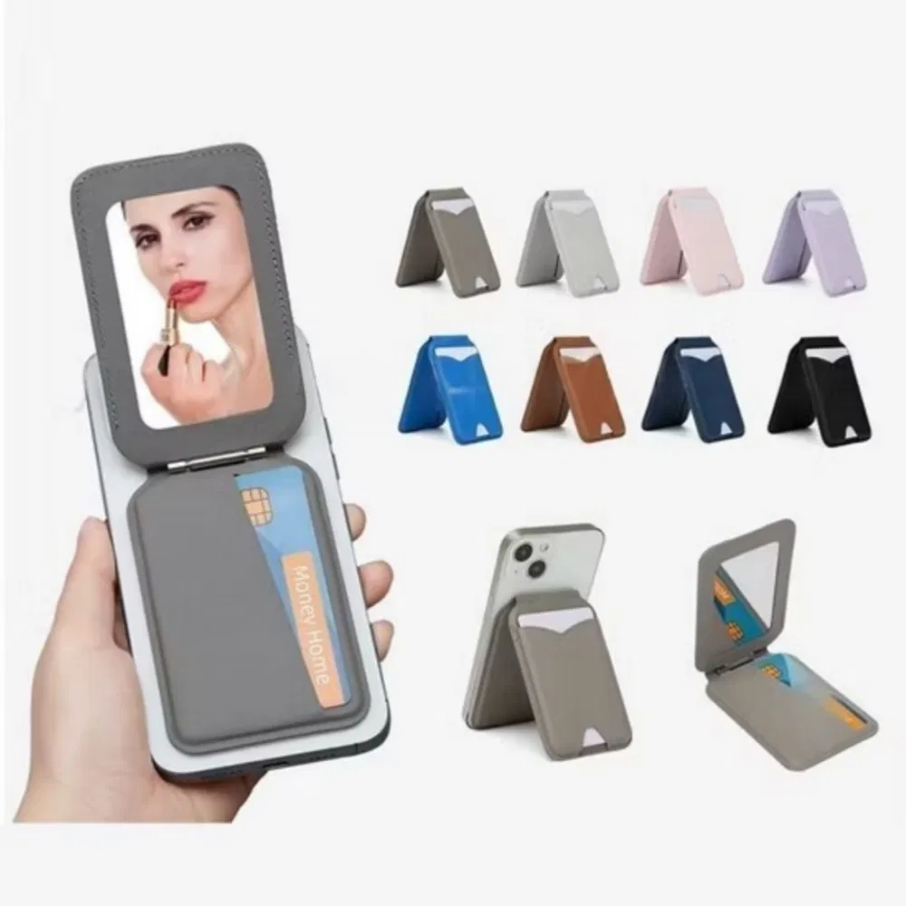 Магнитный кошелек-подставка для телефона с зеркалом