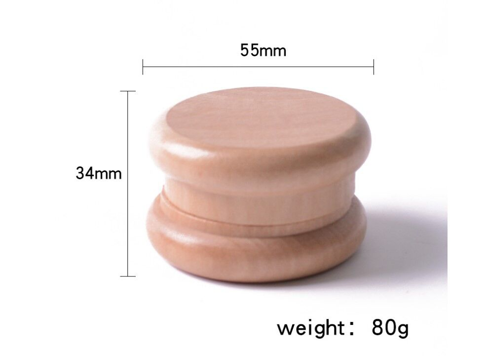 Portable 55mm Bamboo Wooden Herb Herb Tobacco Grinder