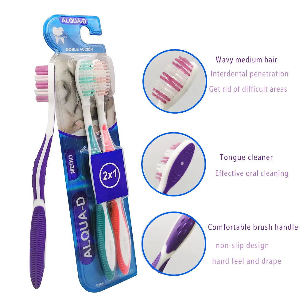 Good Quality Hot Selling Soft Manual Adult Toothbrush Family Pack