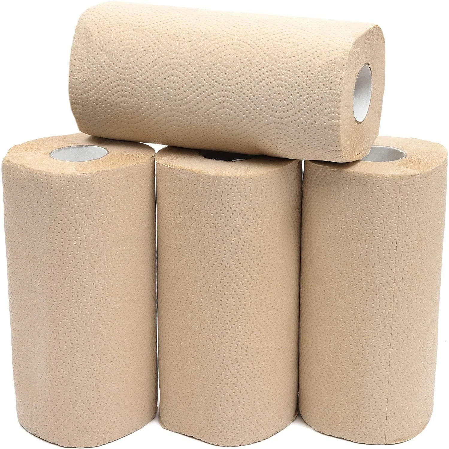 FSC Certified Plastic-Free White/Natural Color Bamboo Kitchen Paper Towel Roll