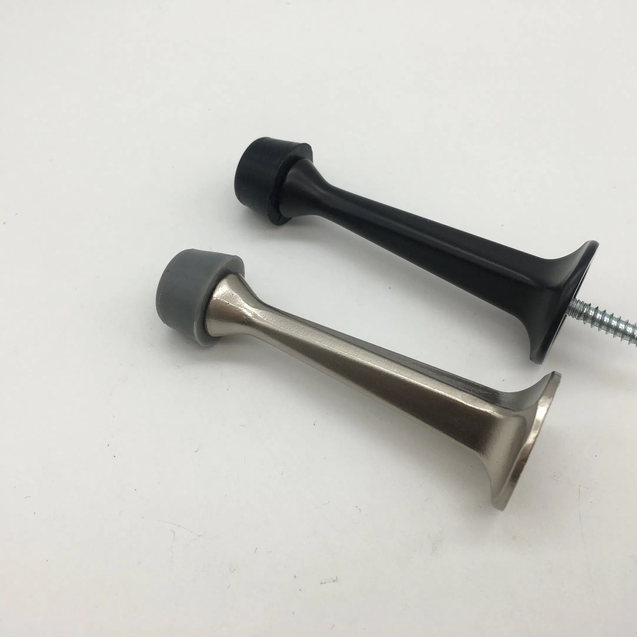 Zinc Alloy Door Top Rubber Door Stop Bumper Wall Mounted Protector Anti-Collision Soundproof Door Blocker for Bathroom