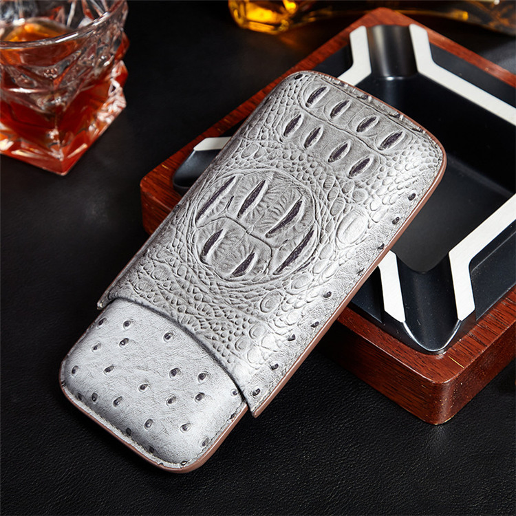 Ea455 Luxury Men Portable Cigar Travel Case Microfiber Factory Price Storage 3 PU Leather Cases