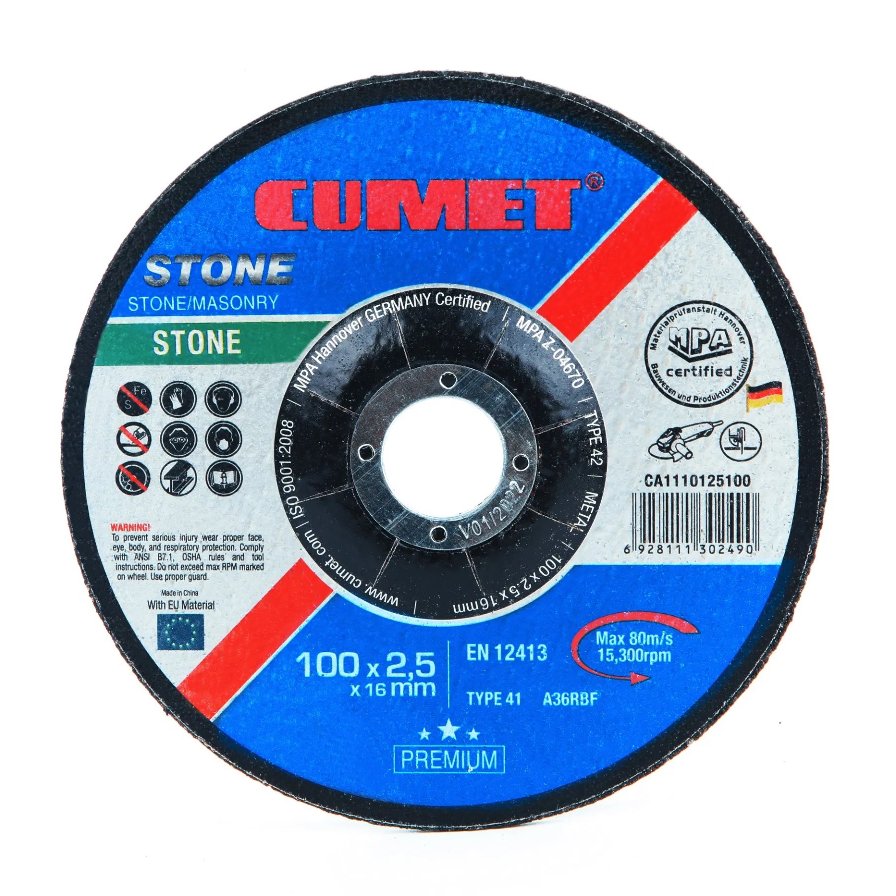 Cumet 4"Cut off Wheel for Metal Abrasive with MPa Factory Price