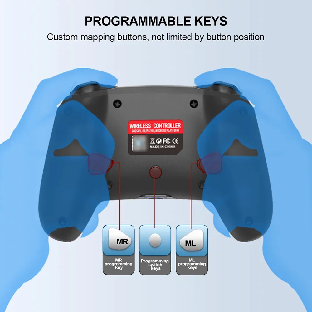 High Quality Six Axis Gamepad Colorful LED Light Wireless Game Controller for Switch Phone