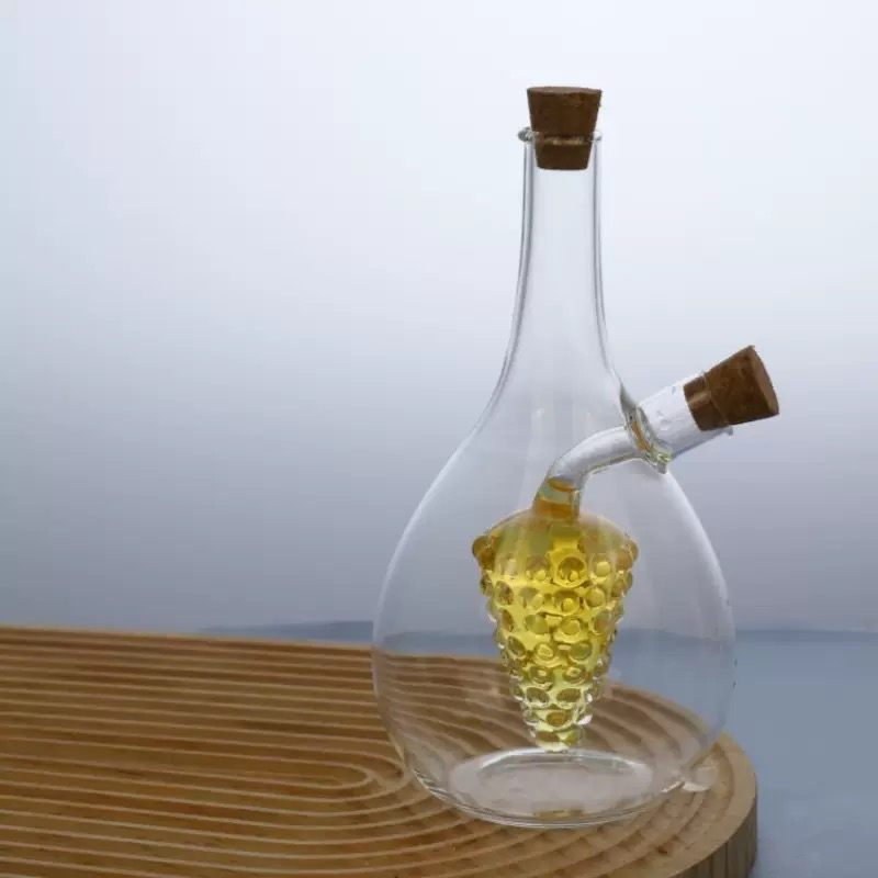High Borosilicate Glass Dual Purpose Oil Pot Corked Clear Glass Seal Oil Pot
