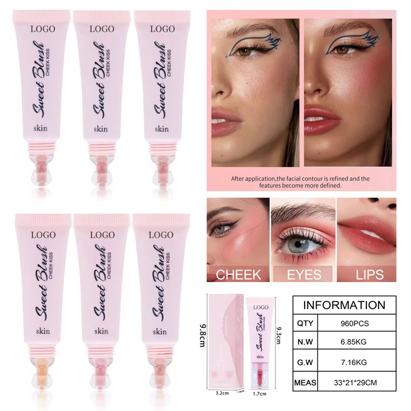 Diting Pocket Vegan Cheek Liquid Blush Long Lasting Waterproof 6 Colors Cream Blush