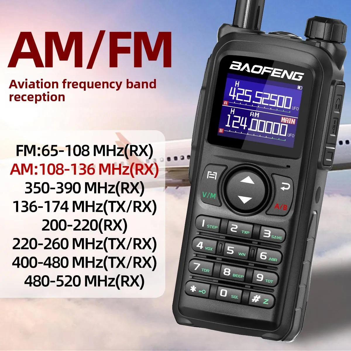Рация Baofeng UV-28 Tri Band, 10W, дальность 9 км