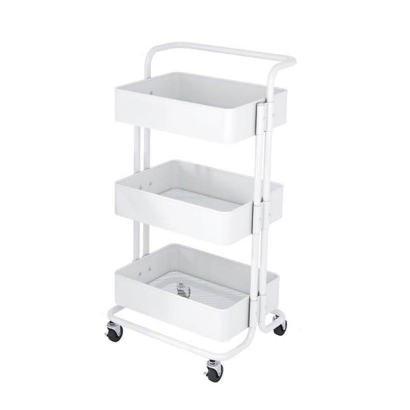 Best-Selling 3-Layer Modern Home Storage Rack with Hand Trolley - for Bathroom & Living Room