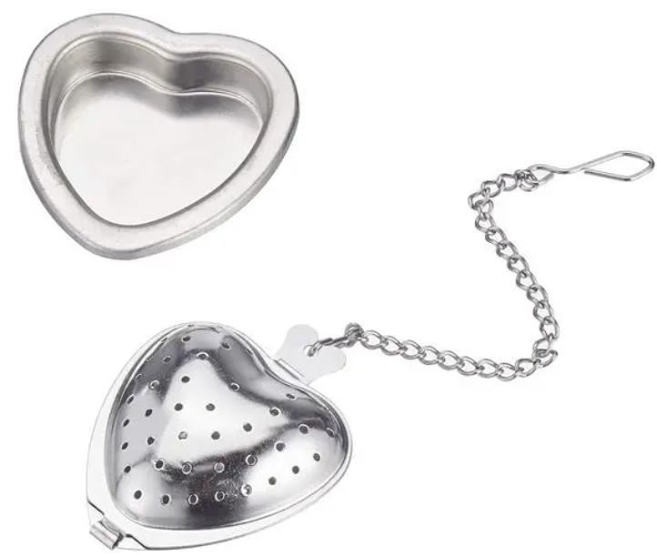 Heart Shape Extra Fine Mesh Stainless Steel Tea Infuser Strainer with Chain