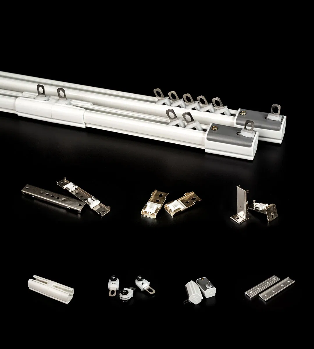 Smart Double White DIY Hotel Hospital Curtain Rail Set