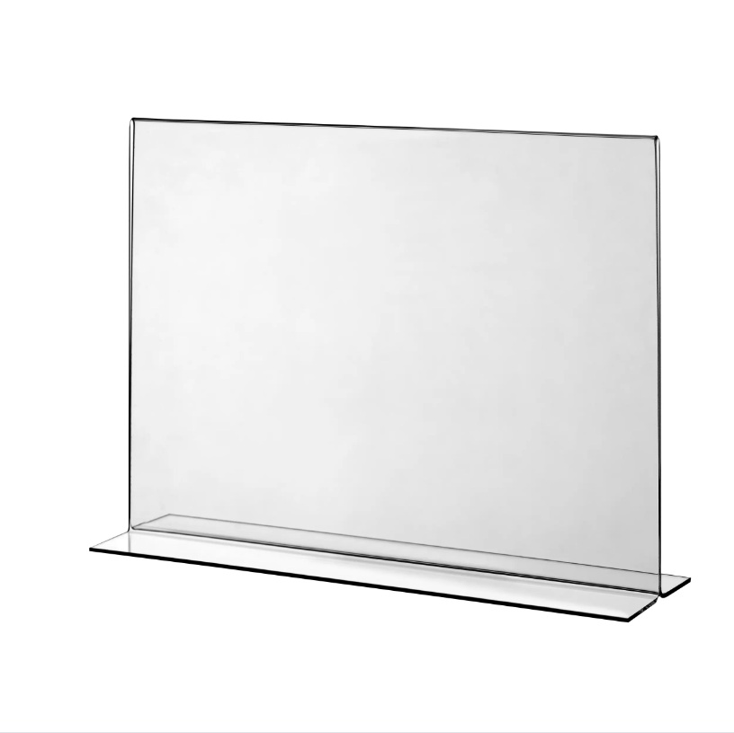 Acrylic Menu Card Holder ""T Shape"" A4, Crystal Clear, Advertising Standsmenu Holders & Stands for Tables Single Sided Sign Holders