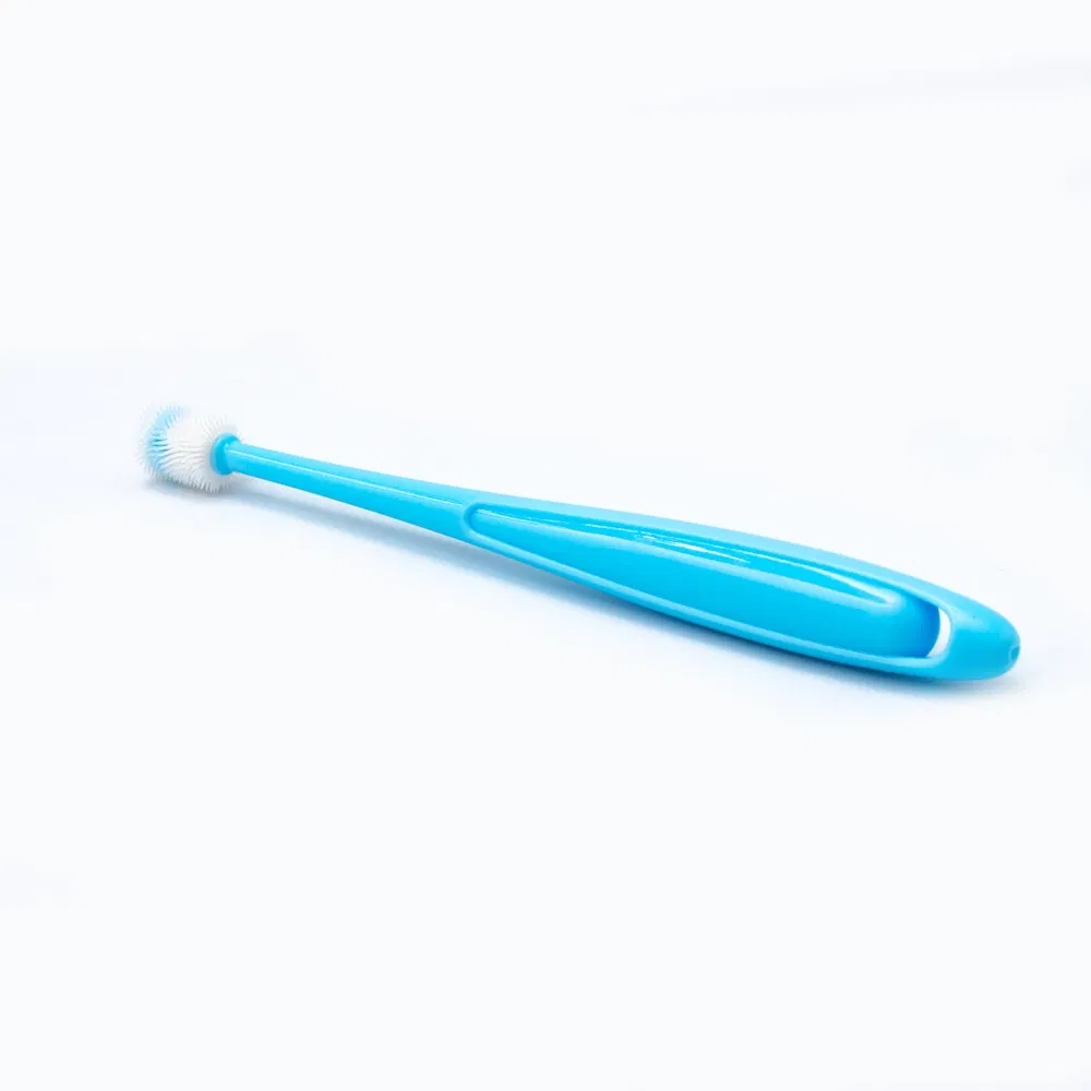 Wholesale Pet Cleaning Supplies Plastic Cat Oral Cleaning Brush Soft Rubber Head Pet Toothbrush