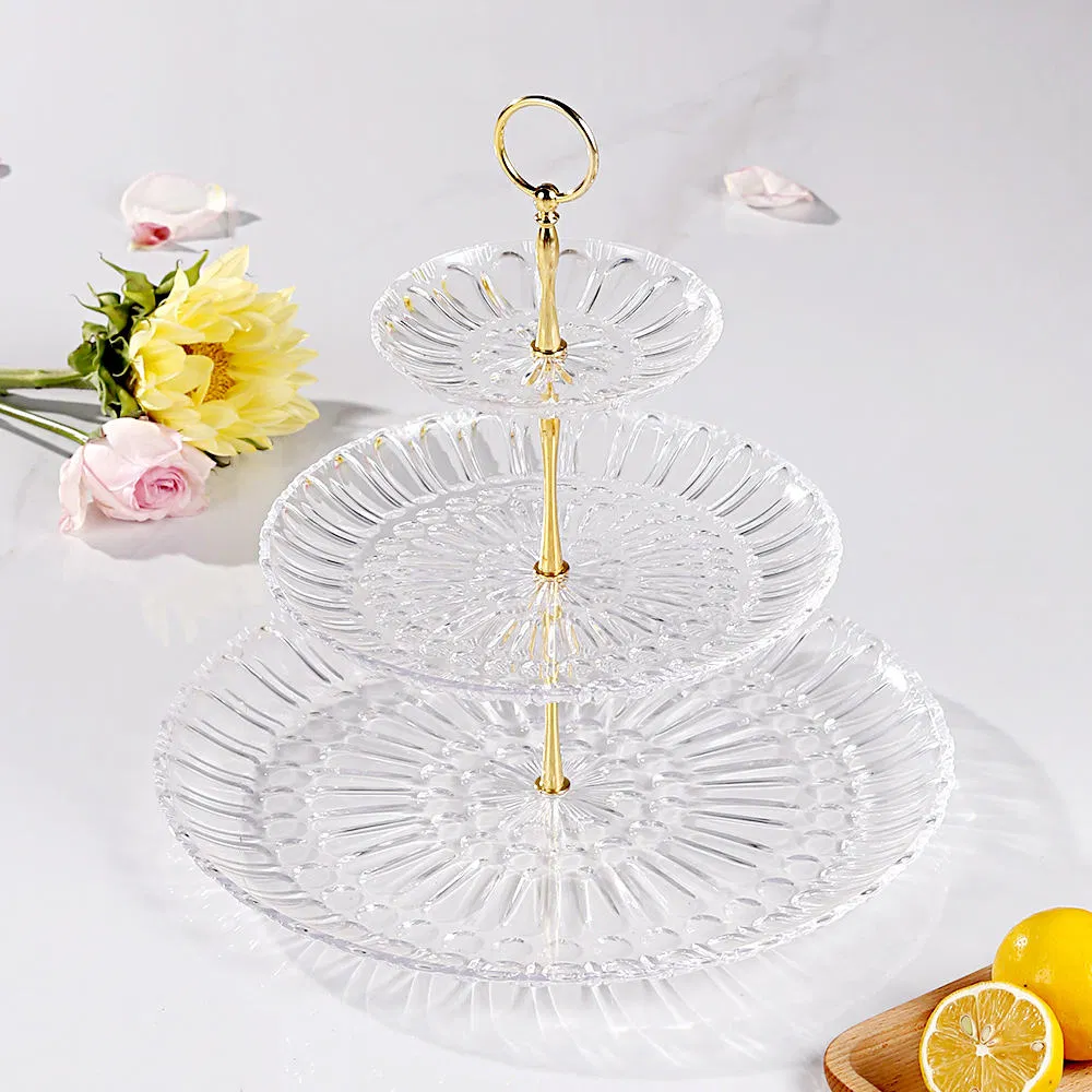 Plastic Fruit Plate - Luxury Tiered Gold/Silver Stand for Weddings