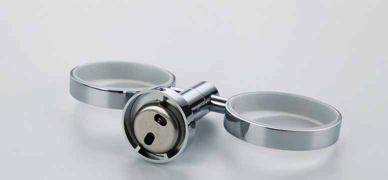 Держатель для двух стаканов настенный, хром