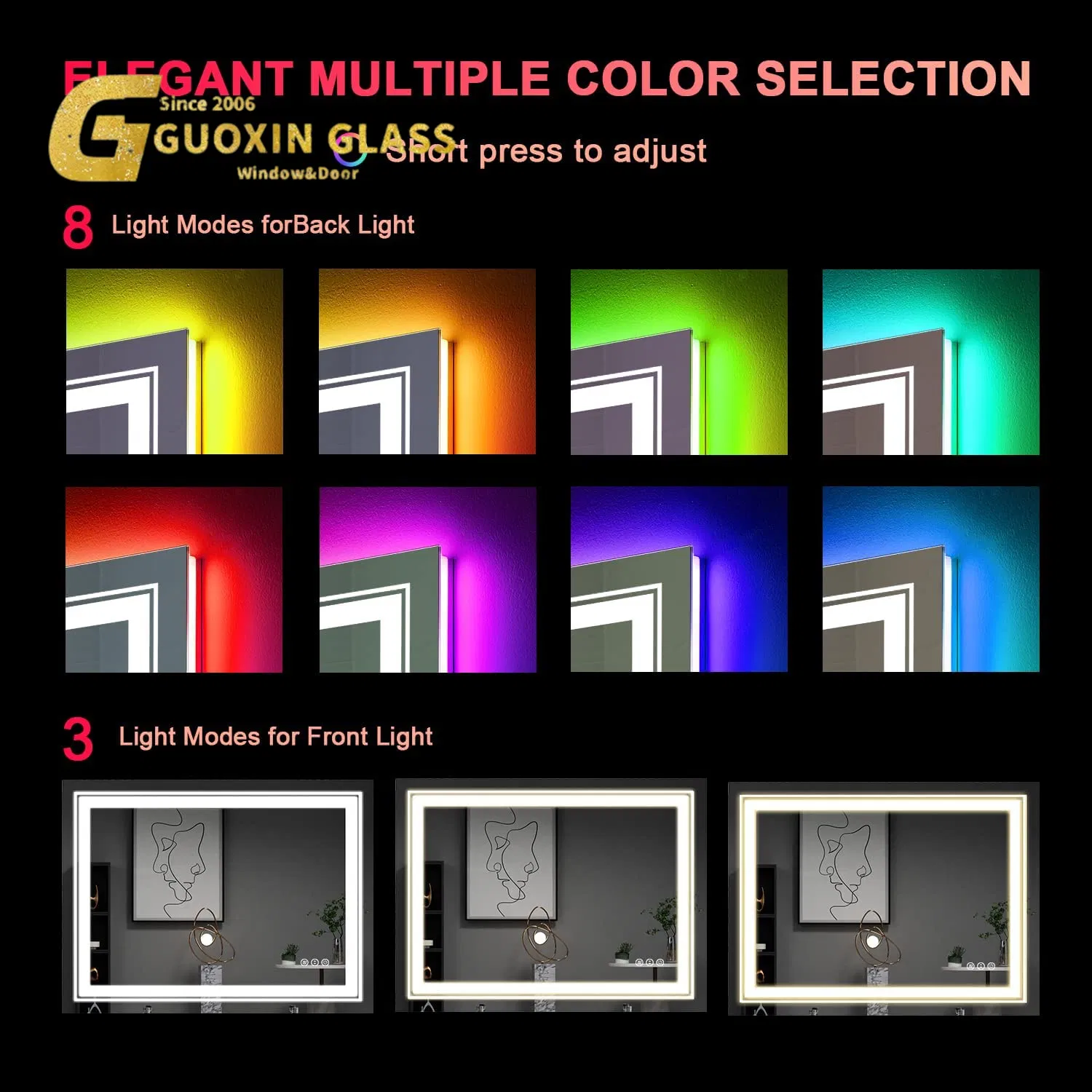 Temperable Low-E Frosted Float Tinted Laminated Aluminum Mirror