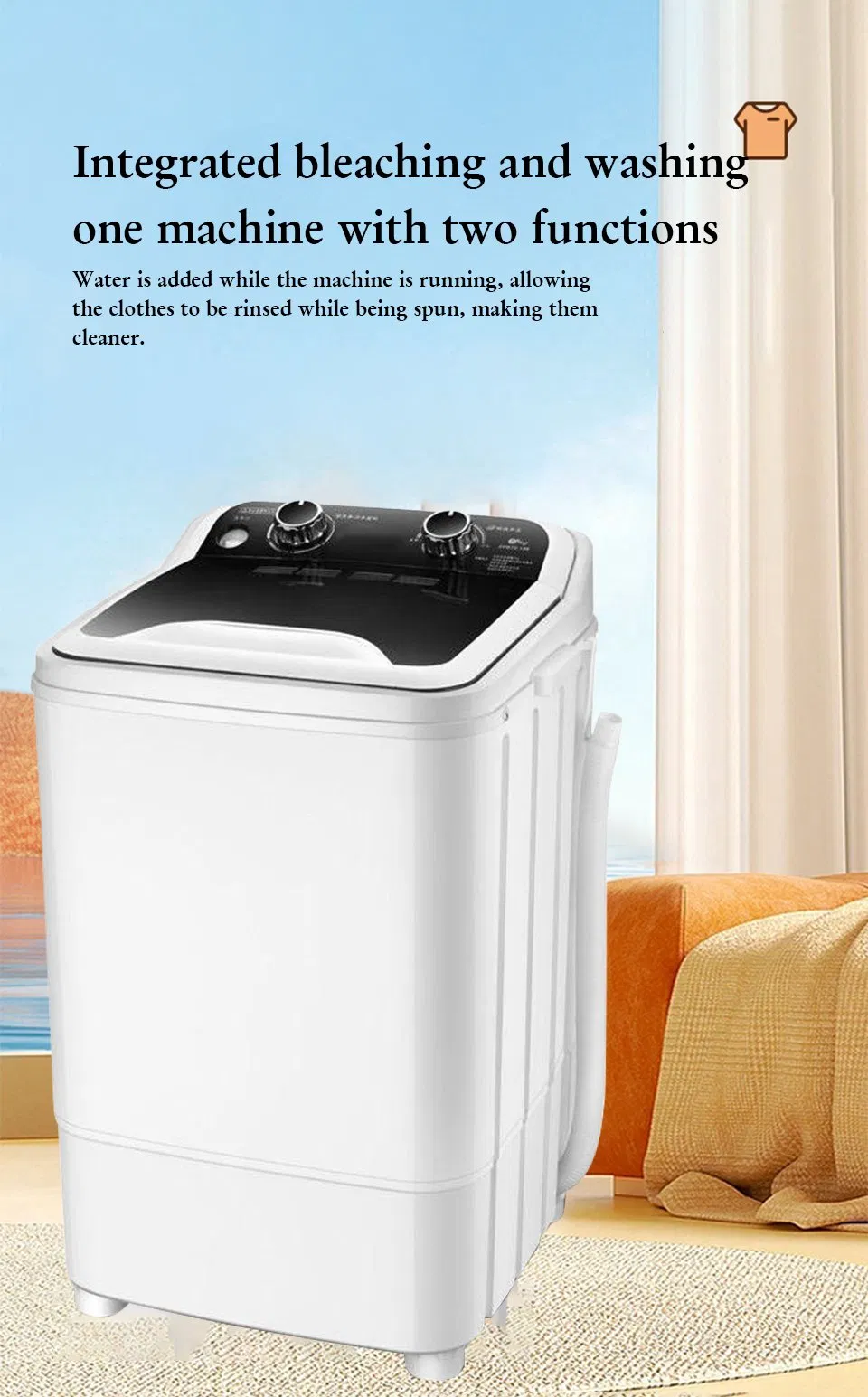 Laundry Equipment Single Tub Clothes&Shoes Washing Machine for Home Use