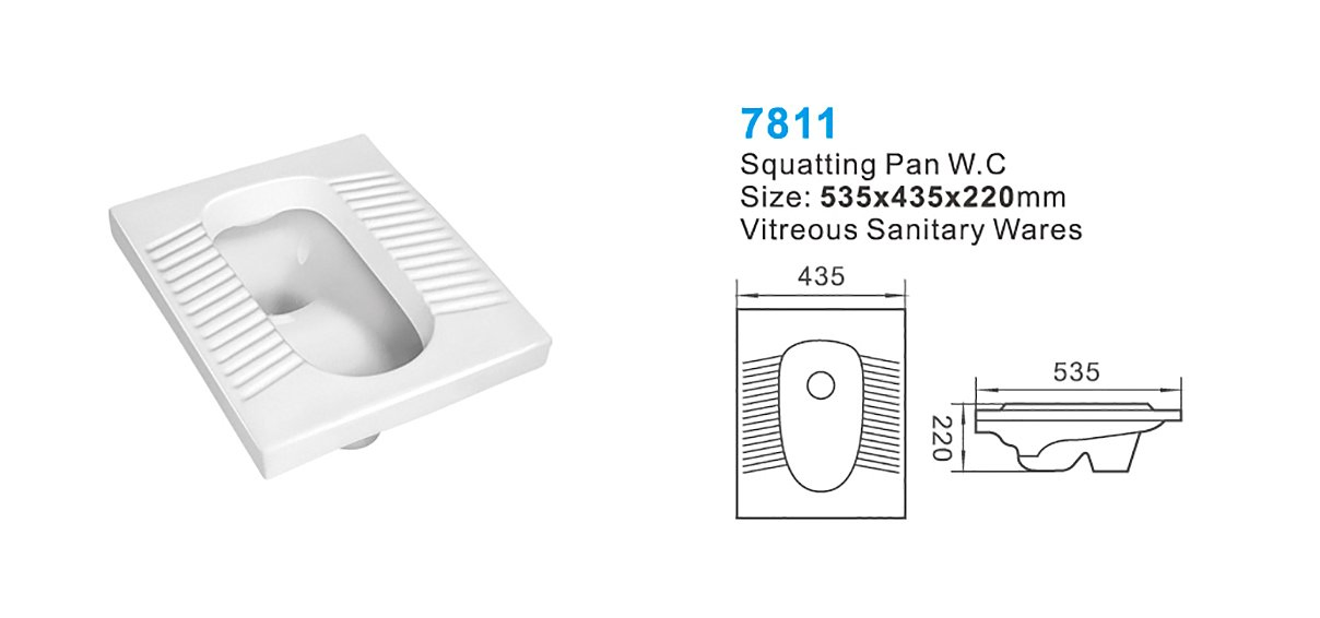 Ceramic Save Place Durable Standard Size Squatting Pan Toilet Bathroom Sanitary Ware Squatting Pan
