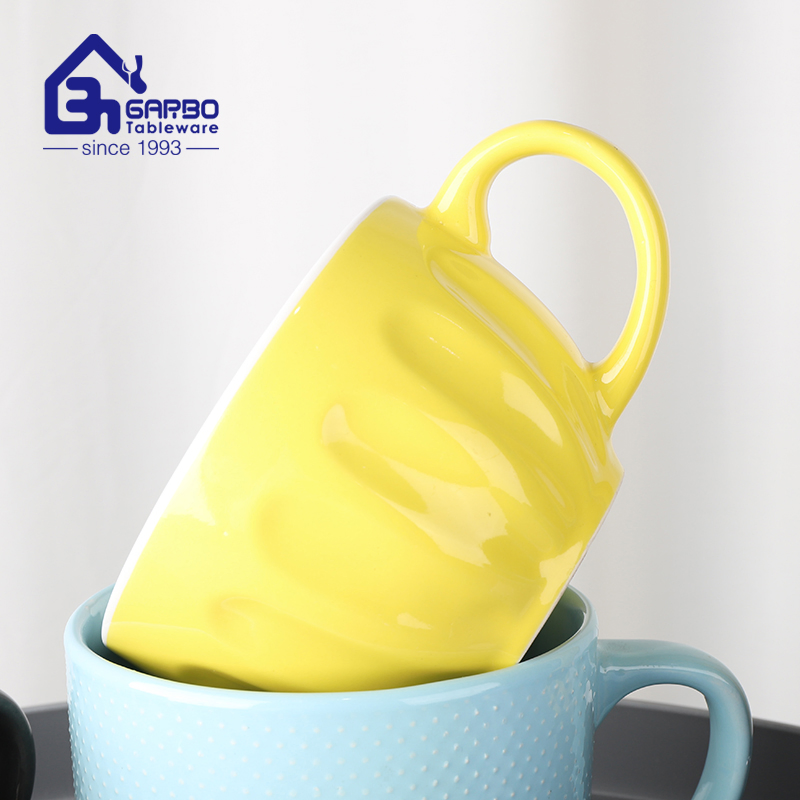 Yellow Glaze Ceramic Mug 16oz for Tea Coffee Soup Under-Glazed Colored Big Stoneware Mug